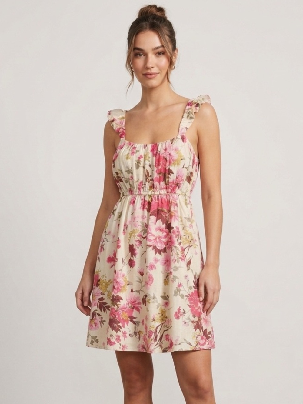 Abercrombie & Fitch Sz M Floral Cottagecore Linen Cotton Sundress